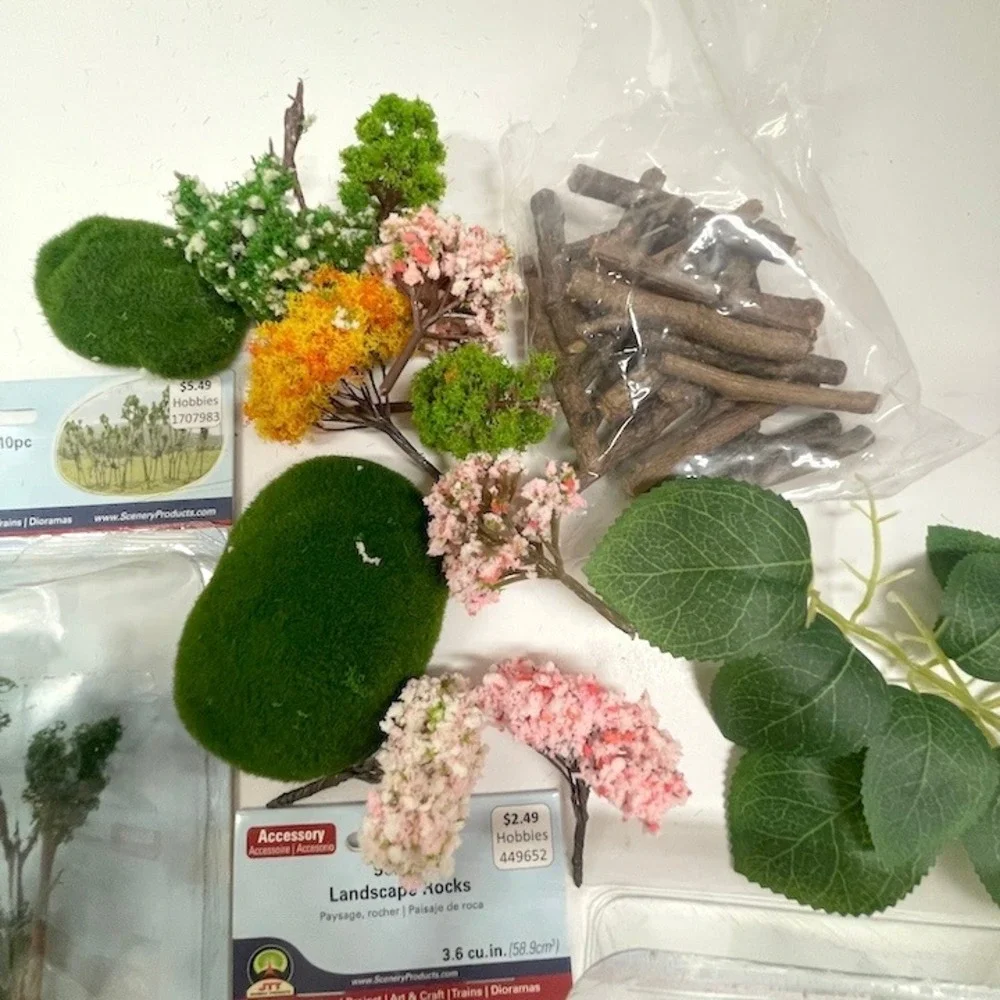 Hobby Model Scenery Natural Foliage Tree Landscape Rocks Bundle Kit